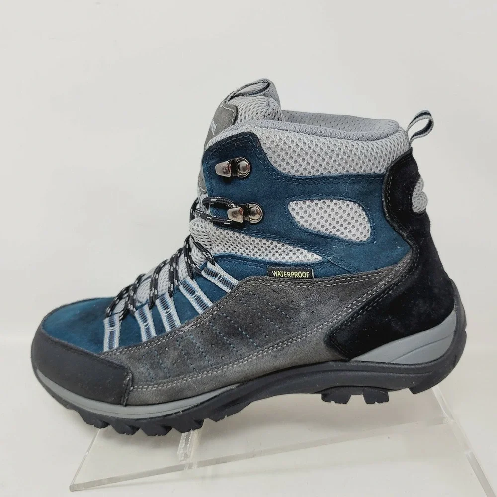 riemot Men's Hiking Boots Size 9 M Waterproof Lightweight Grey Blue RM021